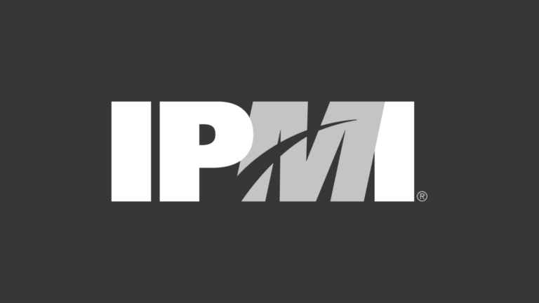 IPMI International Parking & Mobility Institute black and grey logo with black background
