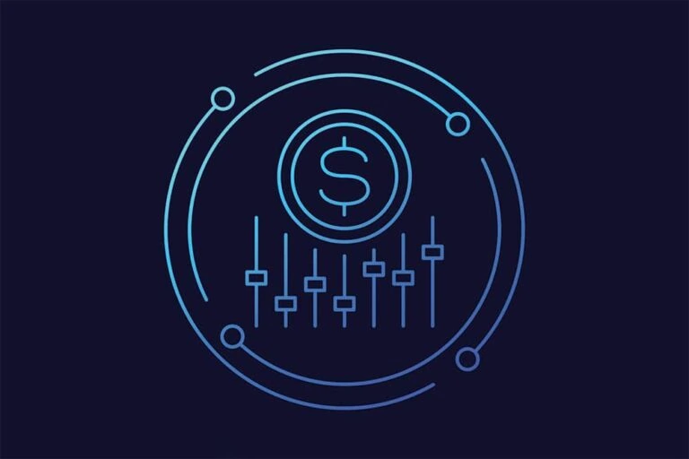 Stock picture of a dollar sign, charging stations and a small maze
