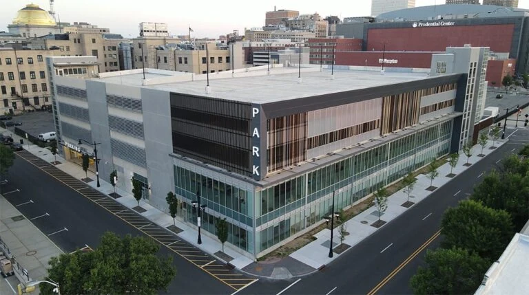 outside rendering of indoor parking lot in Newark, New Jersey