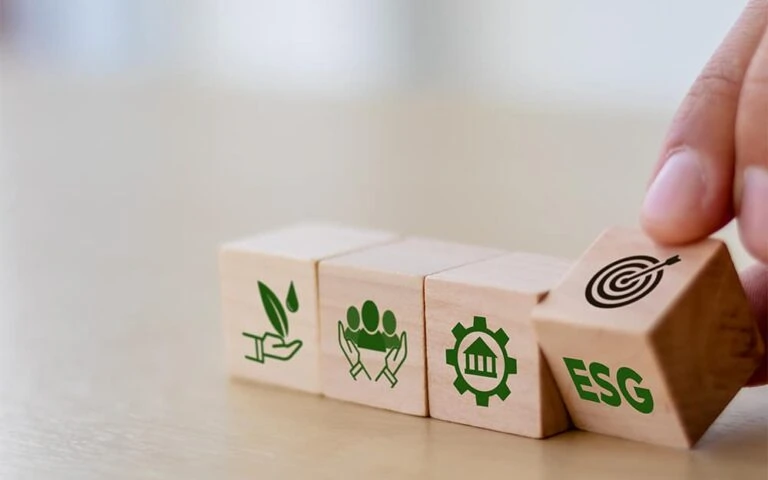 ESG concept of environmental, social and governance, and sustainable corporation development
