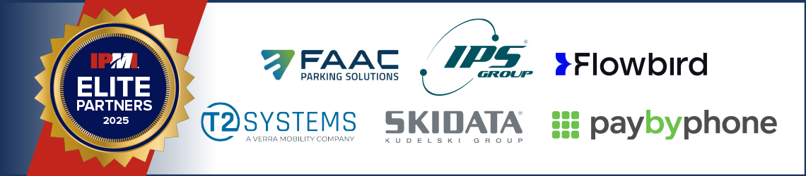 2025 IPMI Elite Partners banner showing parking, transportation and mobility firms who support IPMI at the highest levels.