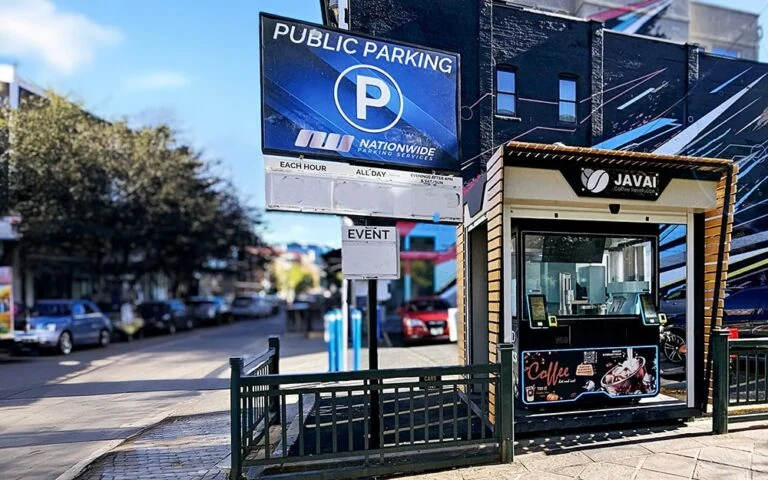 Photo of Javai Coffee shop and entrance to public parking