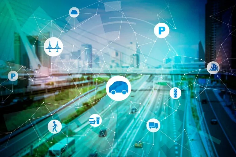 Abstract image of interconnected modes of transportation