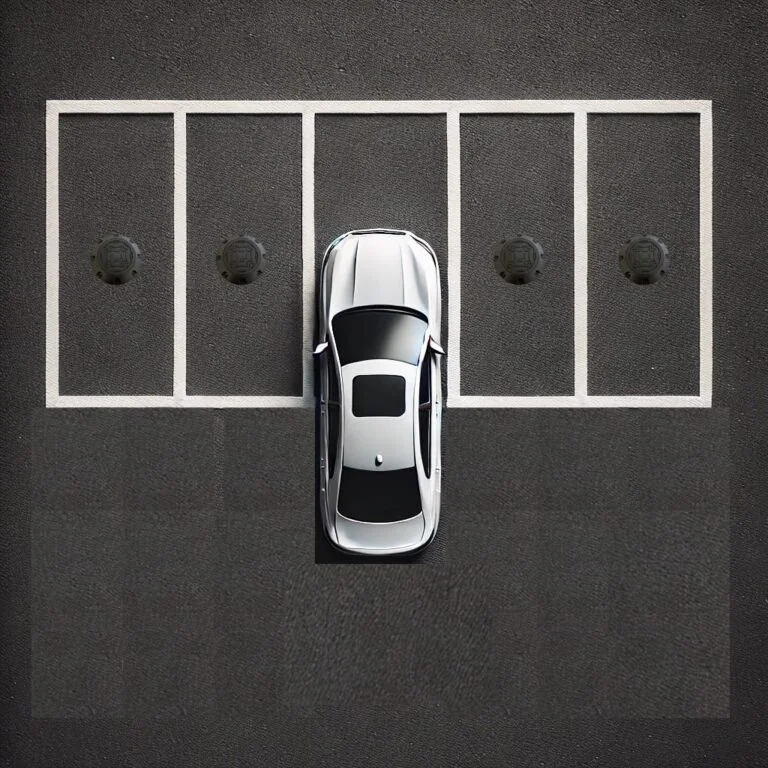 Car using parking space detection sensors