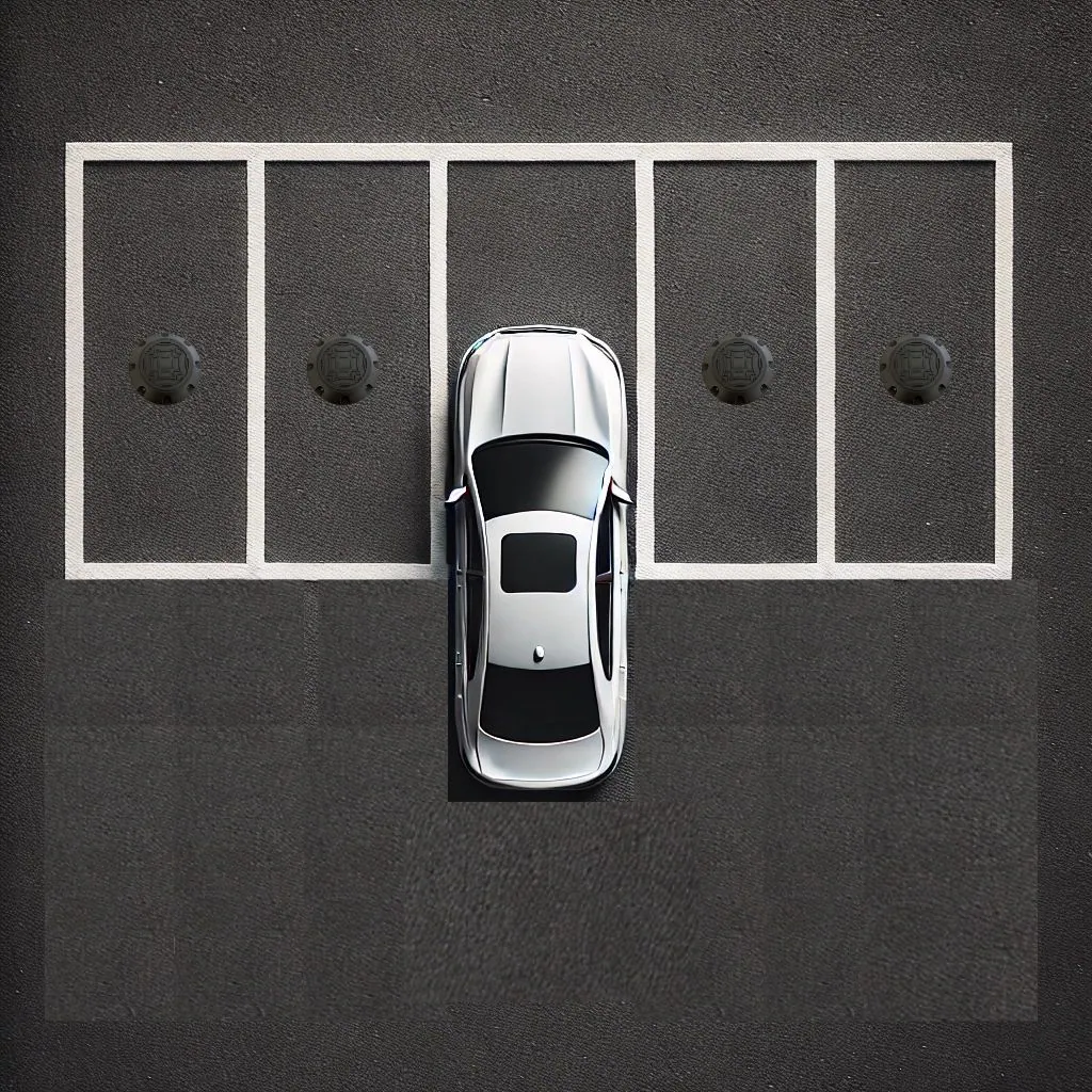 Car using parking space detection sensors