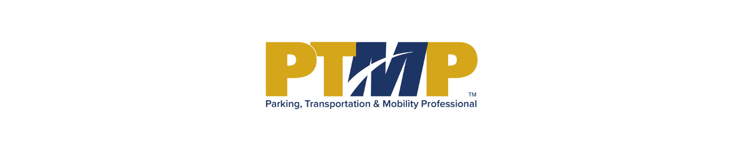Parking, Transportation and mobility professional certification logo.