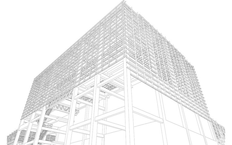 3D illustration of the infrastructure of a building project