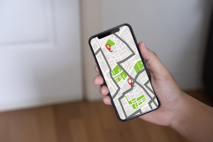 GPS Map to Route Destination network connection Location Street Map with GPS Icons Navigation