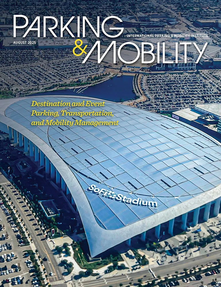 August cover of Parking & Mobility Magazine