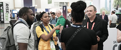Expo Hall photo, attendees networking