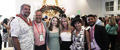 Attendees networking