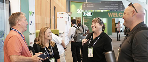 Attendees networking