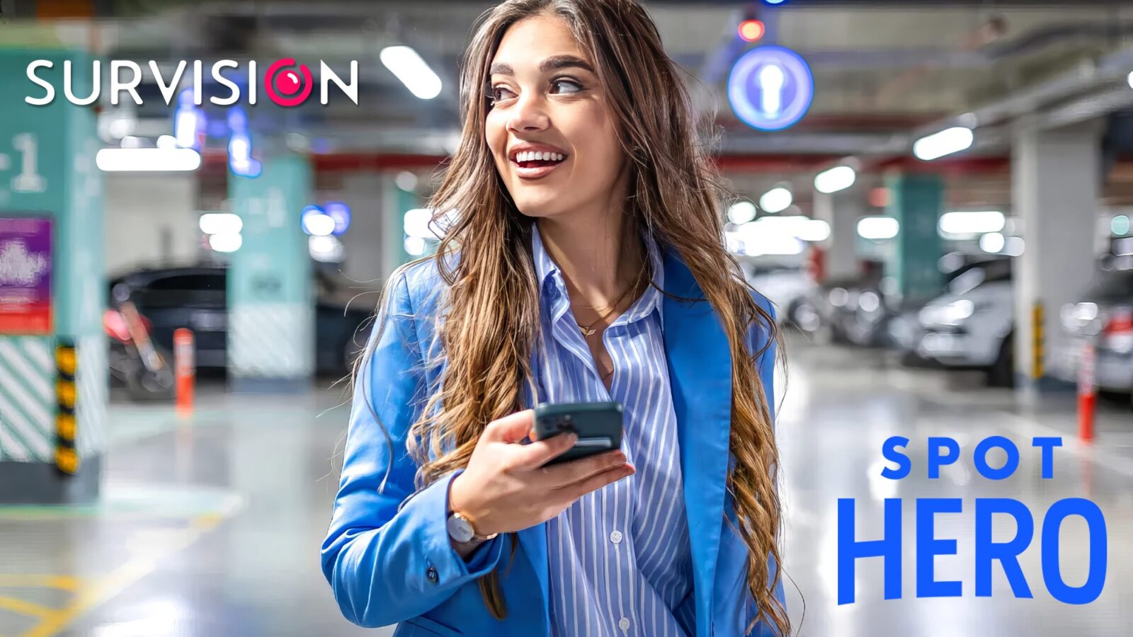 Survision and SpothHero logos, partnership press release