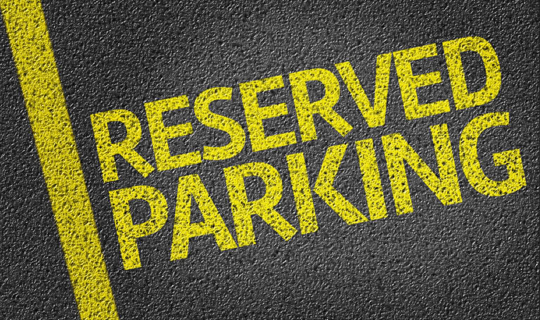 Parking space reserved for Reserved