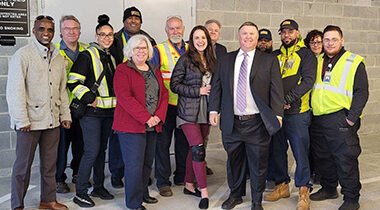 Parking employees gathering for a group photo
