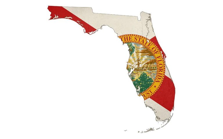 State of Florida grunge flag map