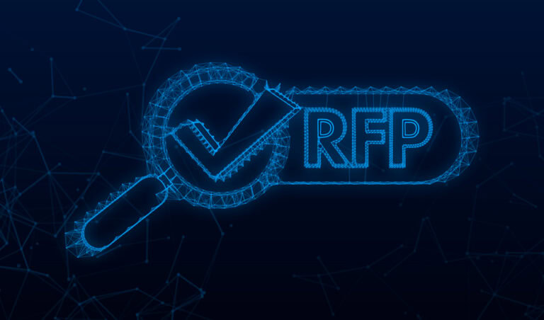 RFP request for proposal plexus icon. Vector stock illustration